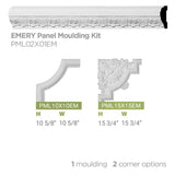 1-1/8 in. x 15-3/4 in. Urethane Emery Panel Moulding Corner – Matches PML02X01EM