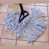 1.25 in. Blue/White Cut-End Finish Mop with Universal Headband, High Absorption (24-Pack)