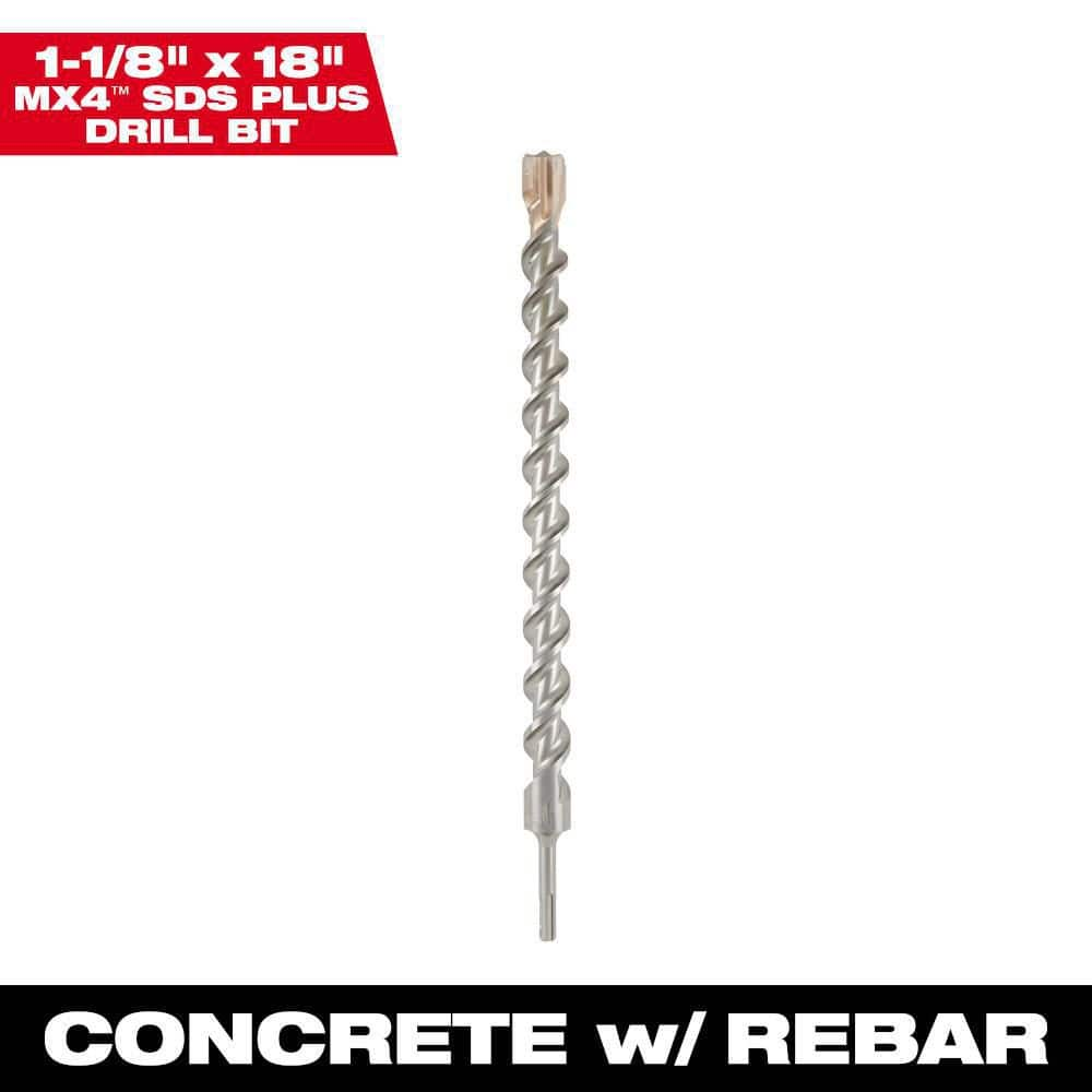 1-1/8 in. x 18 in. 4-Cutter SDS-PLUS Carbide Drill Bit