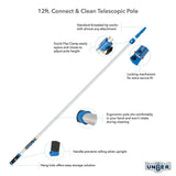 12 ft. Aluminum Telescoping Pole with Connect and Clean Locking Cone and Quick-Flip Clamps