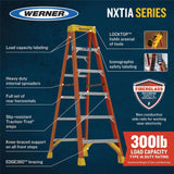 12 ft. Fiberglass Step Ladder (16 ft. Reach) with 300 lb. Type IA Duty Rating