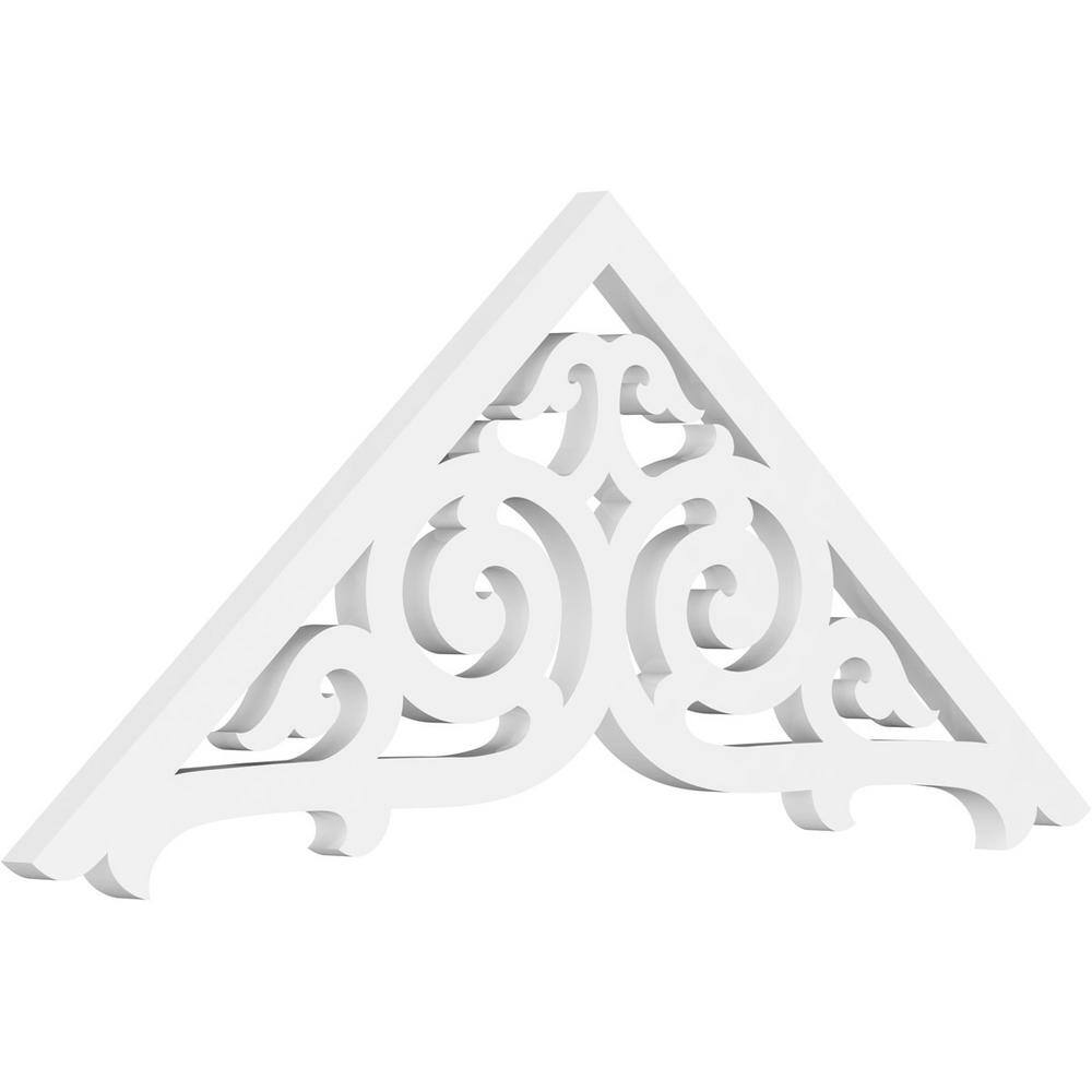 1 x 36 x 15 in. Athens Gable Pediment - Architectural Grade PVC Moulding (10/12 Pitch)